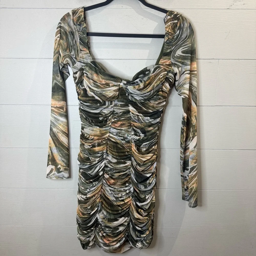 Zara marbled ruched